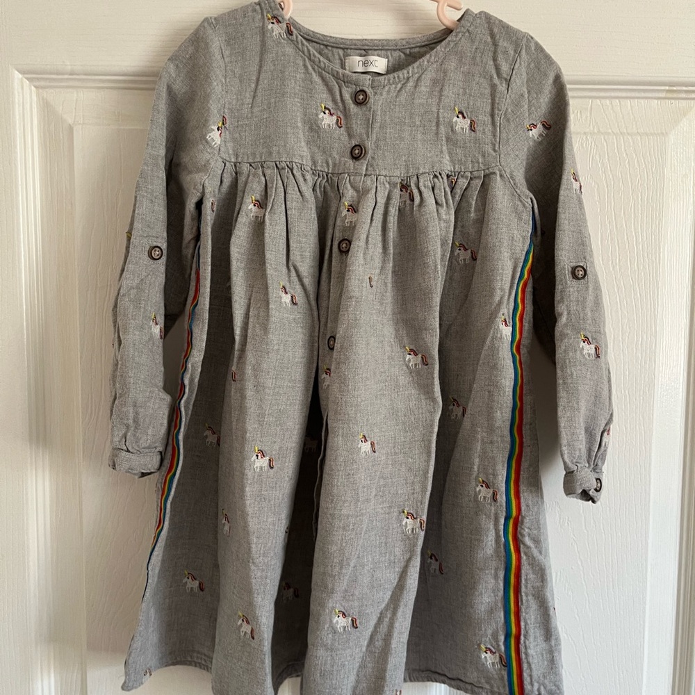 Next Gray Buttoned Tie Front Sundress